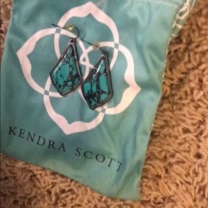 Dark turquoise and black KS earrings